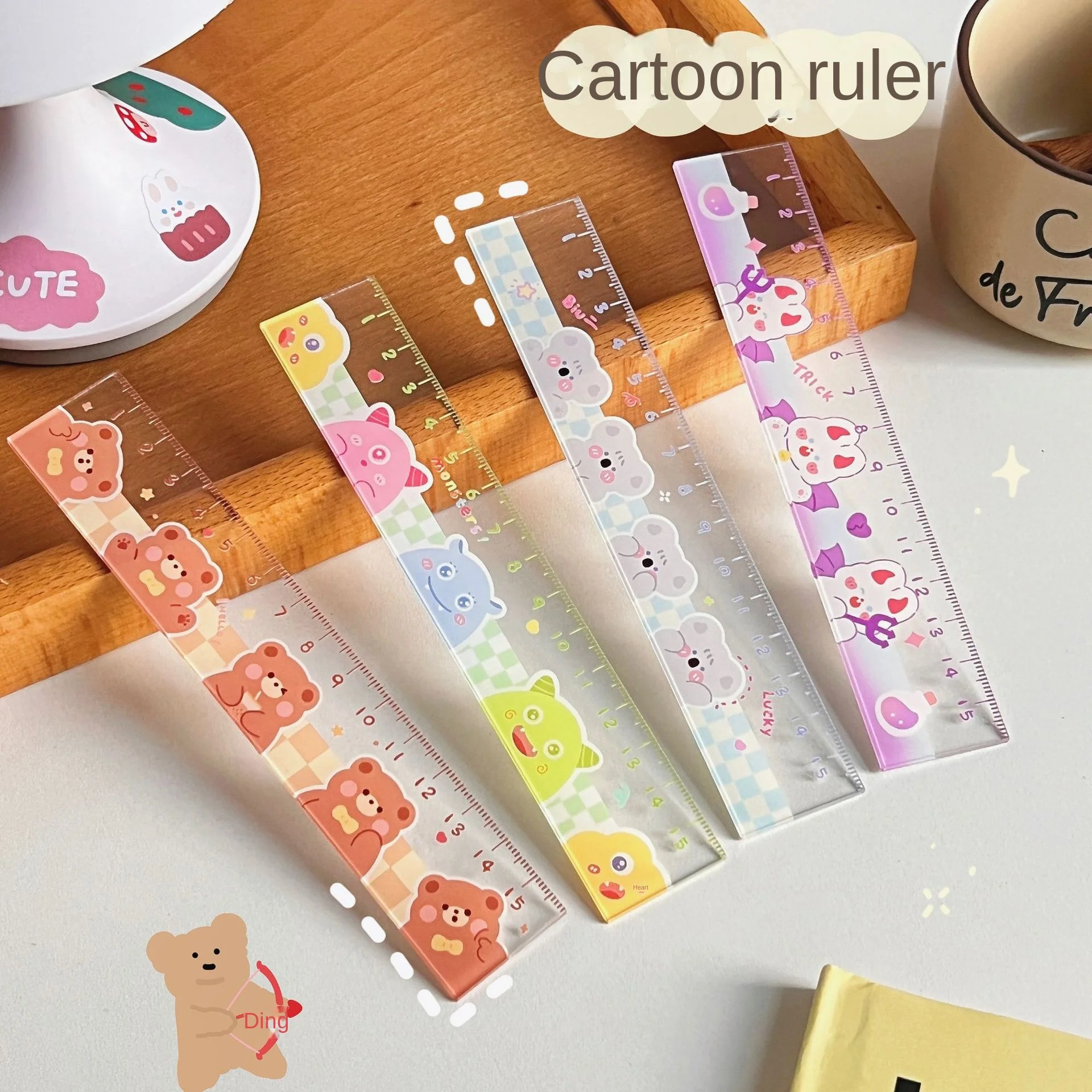 Folding Ruler 15CM Kawaii Study Time DIY Drawing For Kids