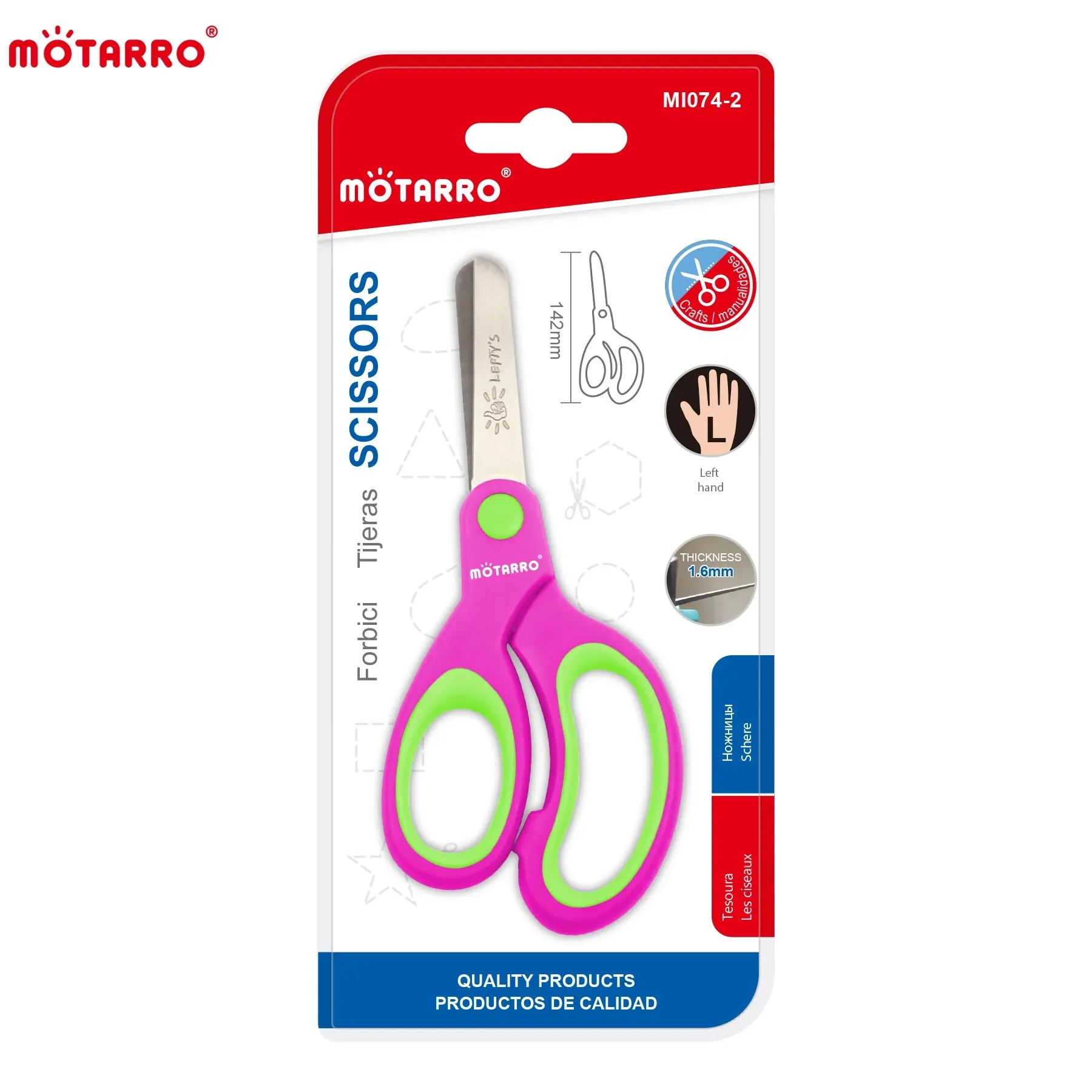 MOTARRO Left Handed Fabric Scissors Dressmaking Shears Children