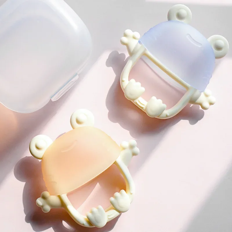 Baby Silicone little frog Glove Teether Toys BPA Free Silicone Removable Nursing Teething Toys Newborn Chew Teething Gift