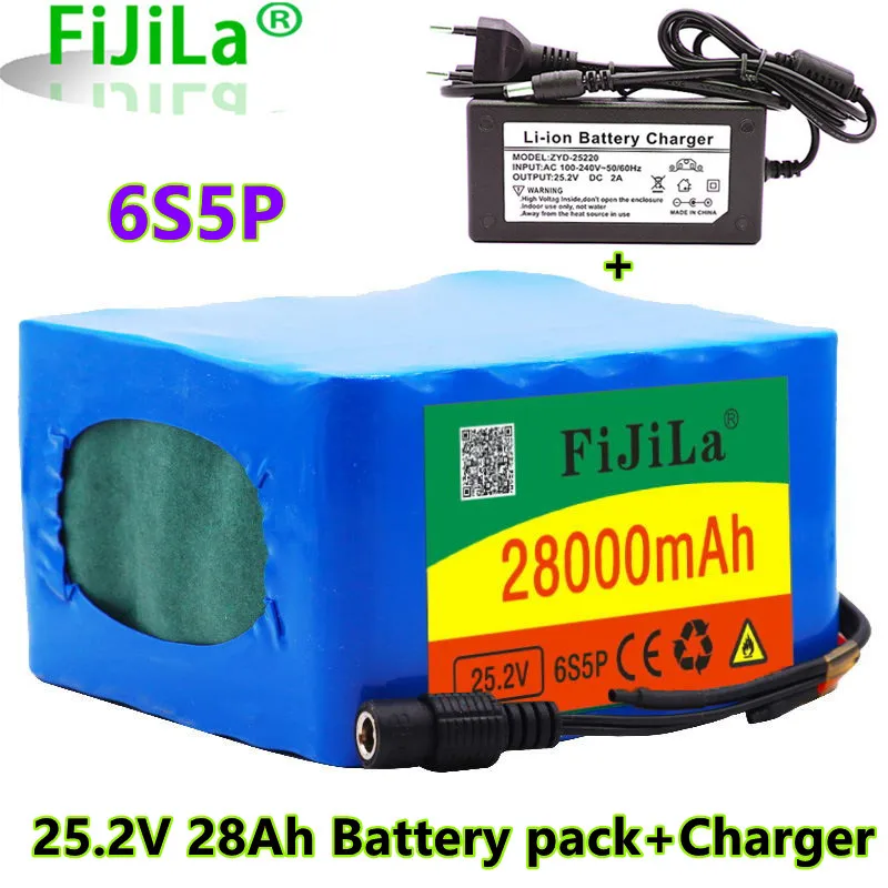 

Fijila18650 Batterie Lithium Ion 6s5p 24V 28000mAh 25.2v28Ah with BMS and Chargeur for Convent Power Supply In Various Equipment