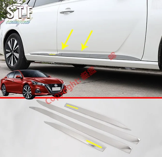 

Хромированная накладка из нержавеющей стали для боковой двери для Nissan Altima MK7 2019 2020, автомобильные аксессуары, наклейки