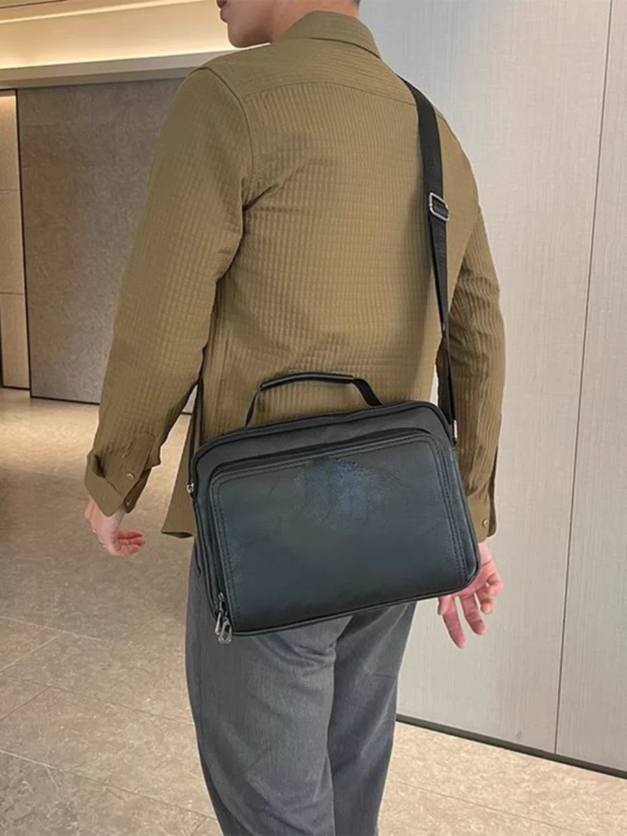 

Fashion Men's Shoulder Portable PU Leather Handbag Business Briefcase Travel Men's Quality Men's Bag