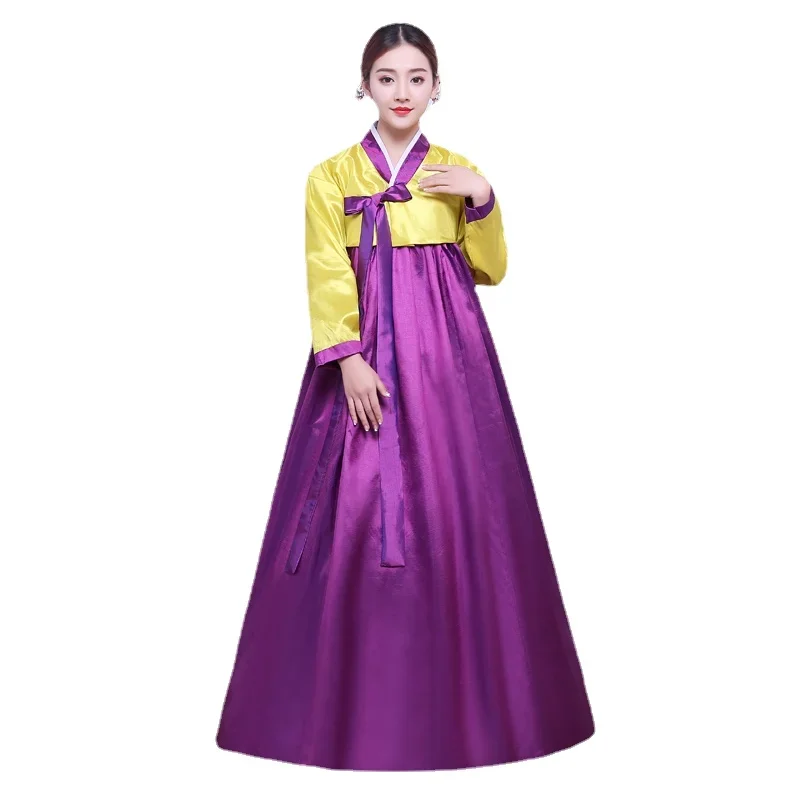 Korean Hanbok Dress Female Multicolor Traditional Korean Hanbok Folk Stage Dance Costume Korea Traditional Costume 한복 korean hanbok costume