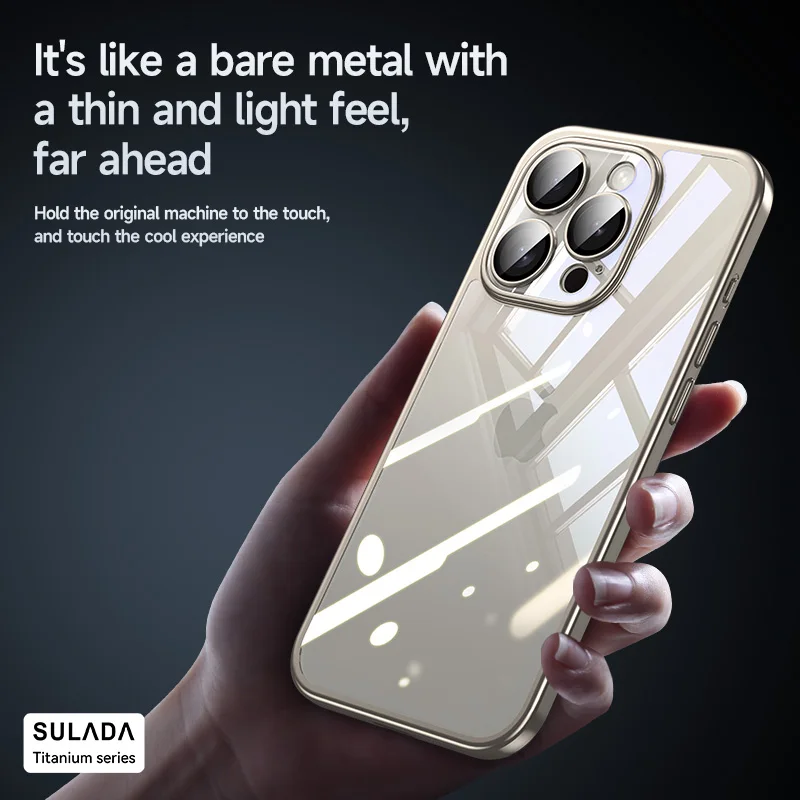 Custodia Per Telefono Color Titanio Trasparente Di Lusso Per Iphone 14 15 Pro Max 14 15 Plus Cover Color Titanio Per Iphone 14 15 Promax