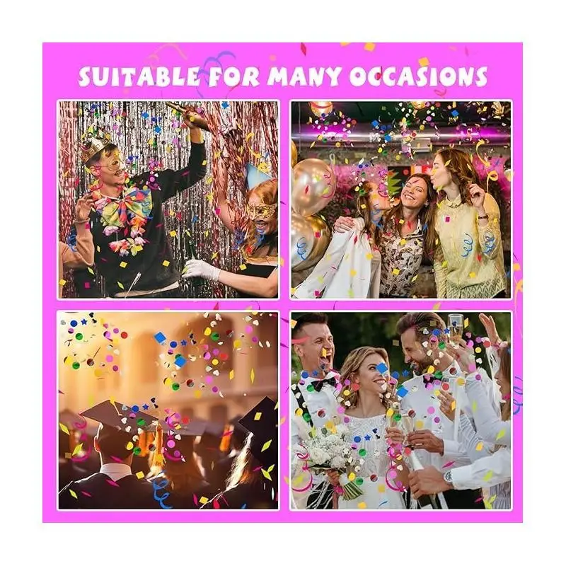 10 Stück Aufblasbare Konfetti-Kanonen, Handgehaltene Party-Popper für Geburtstag, Hochzeit, Abschlussfeier und Feierlichkeiten – Detail 5