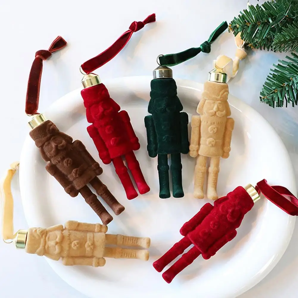 Christmas Nutcracker Ornament Colorful Nutcracker Hanging Ornament Festive Flocking Nutcracker Hanging Ornaments Christmas