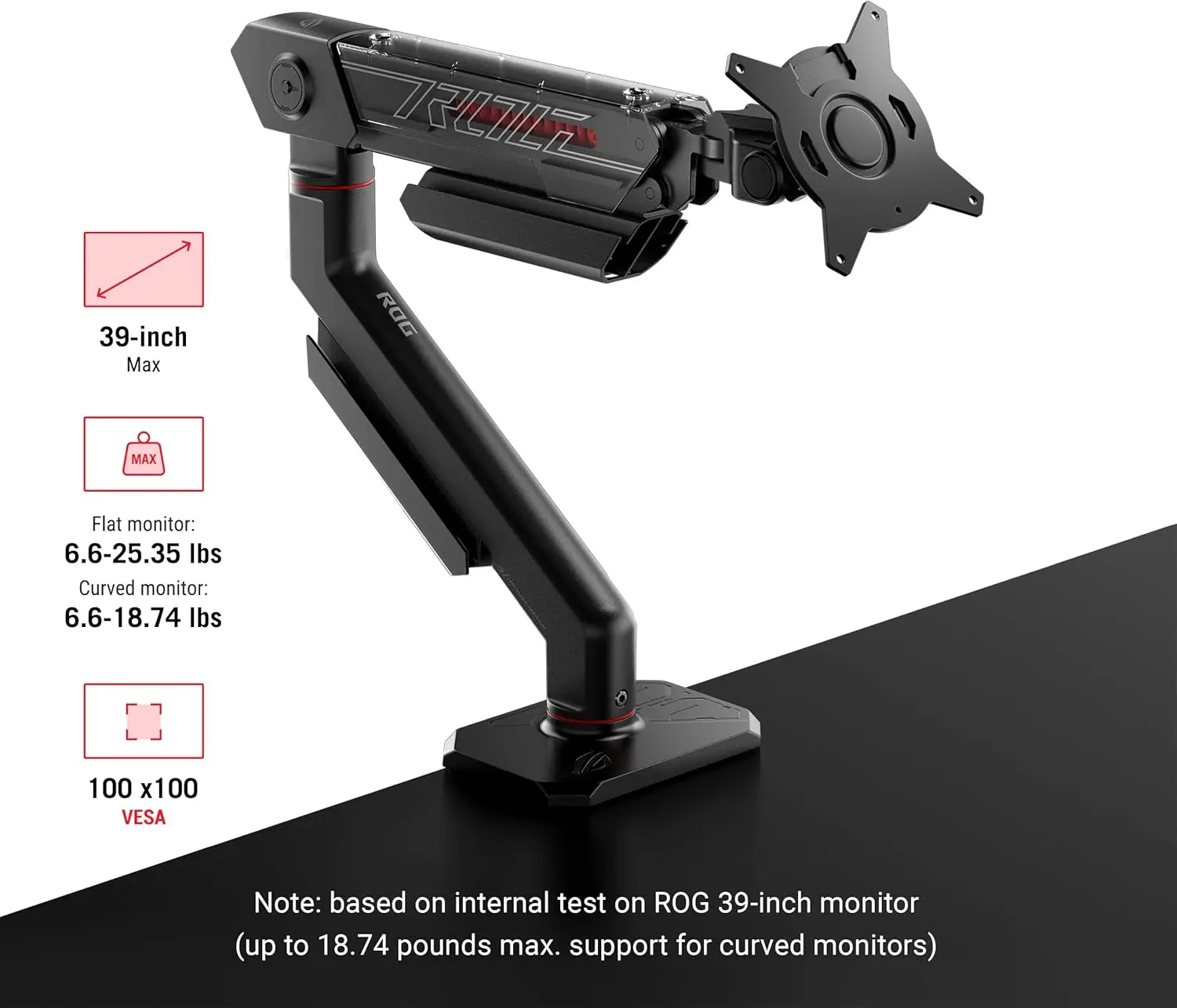 ROG Ergo Monitor Arm (AAS01) - Monitor Mount with Cable Management, Ergonomic, Pivot, Swivel, Height Fully Adjustable