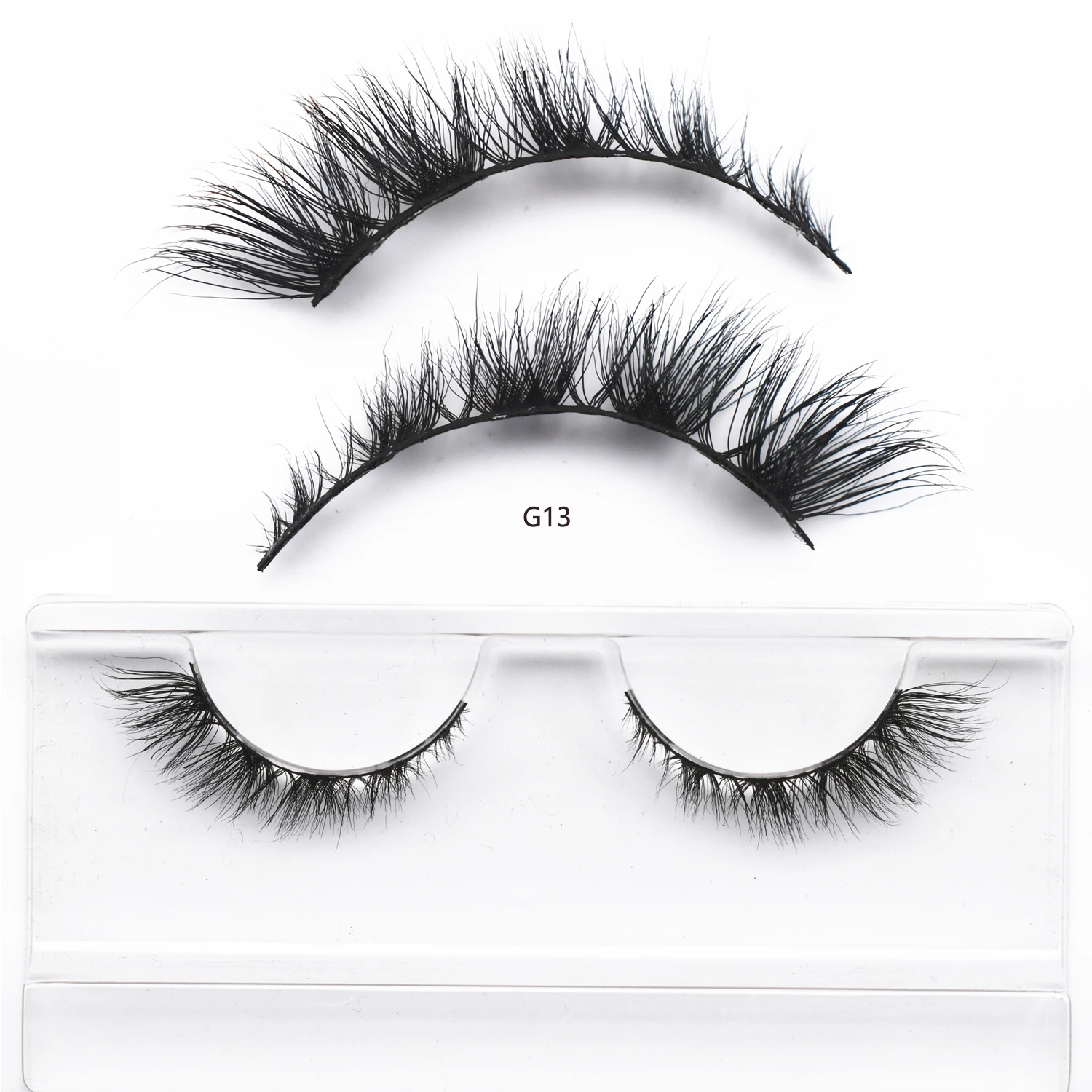 G13 Mink Lashes Fluffy Flare Eyelashes 3D Mink Lashes Fake Eyelash Winged Look Full Strip Lashes Soft False Eyelash Makeup Lash