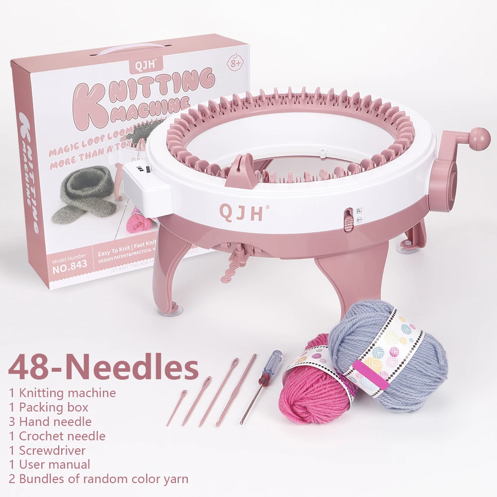 Electric Knitting Machine, 48 Needle Smart Automatic Knitting Loom Machines,  Knit Fast Electronic Knitting Machine Kit for Adults : : Home