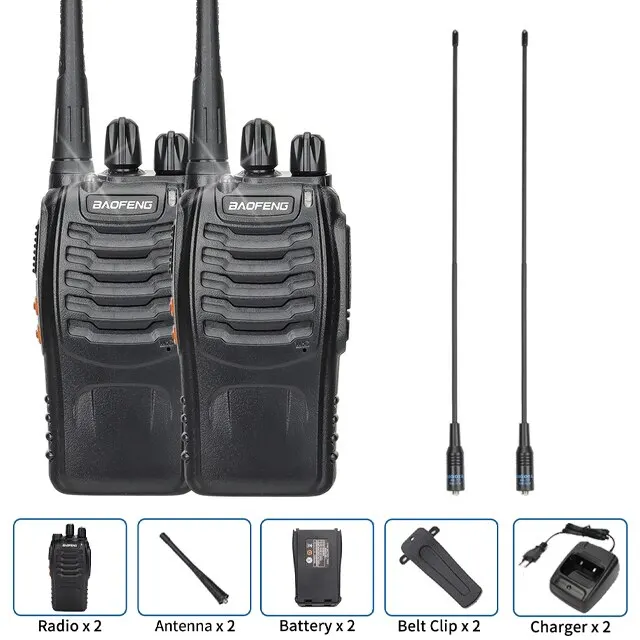  - 1/2 PCS Baofeng BF 888S Walkie Talkie UHF 400 470MHz 888s Long Range Two Way Ham Radios Transceiver for Hunting Hotel