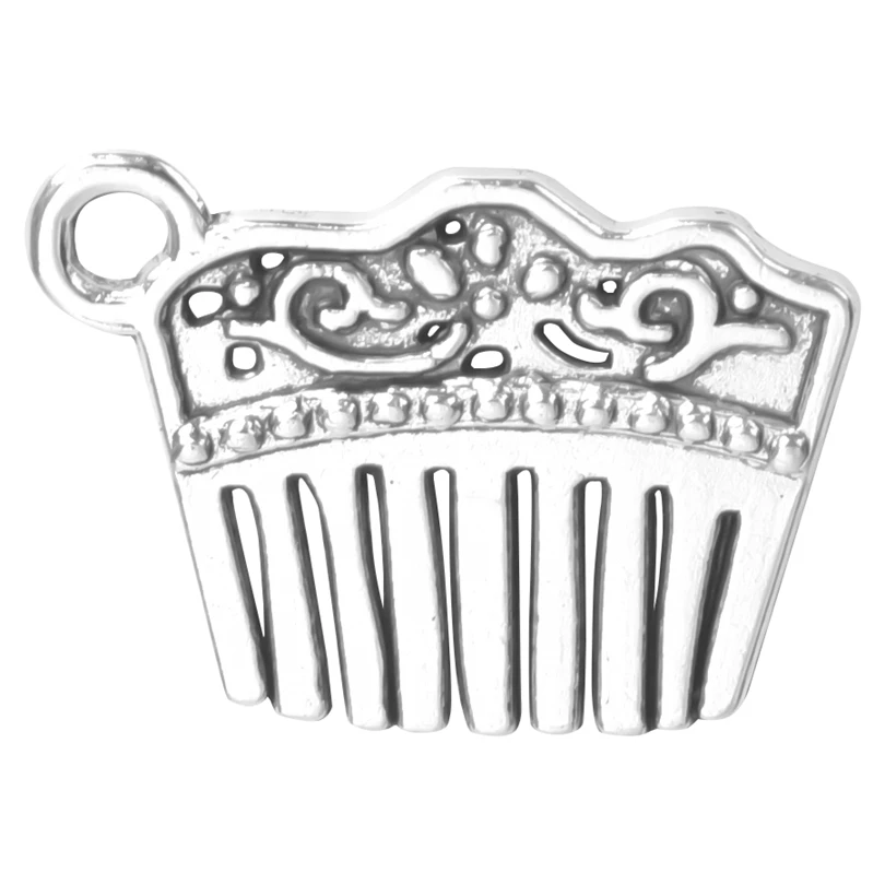 

15pcs/Lot Retro Fashion Silver Color Comb Charms Alloy Pendant For Necklace Earrings Bracelet Jewelry Making Diy Accessories