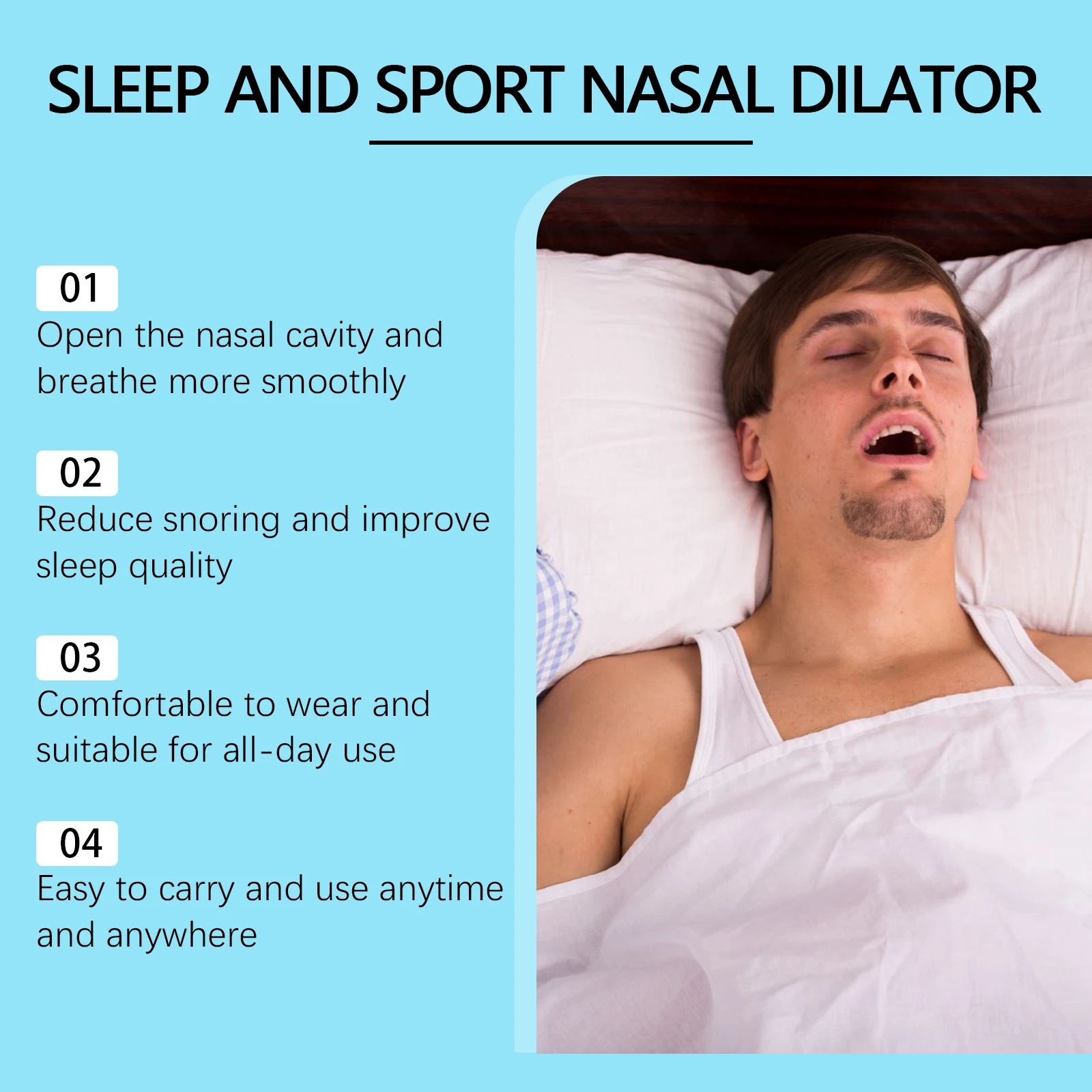 Breathing Nasal Strip Starter Kit Nasal Dilator extender Boost Oxygen Breath Refill Tabs Improve Sleep Quality Snoring Solution 4
