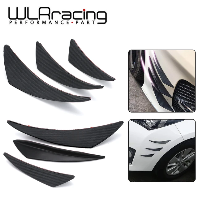 6 stücke Carbon Fiber Car Styling Zubehör Frontschürze Lip Fin Splitter  Spoiler Canard Aufkleber Fit für