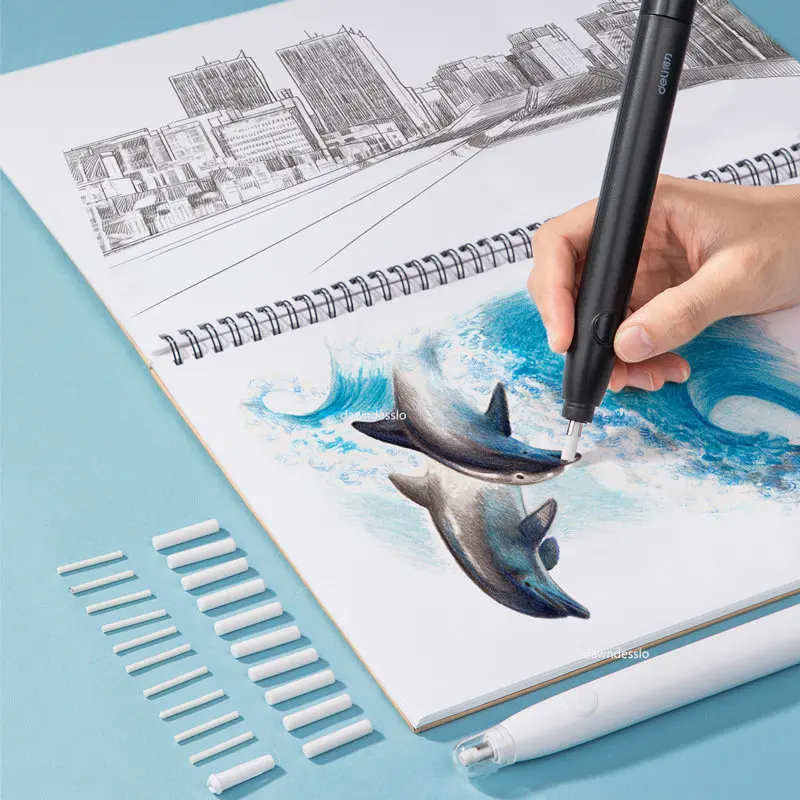 Electric Eraser Pencil Drawing Mechanical Cute Kneaded Erasers for Kids School Office Supplies Rubber Pencil Eraser Refill - 4