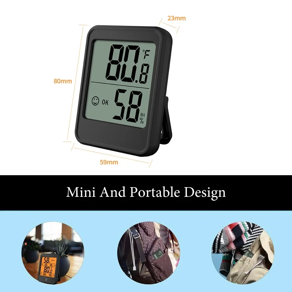 Indoor Digital Temperature Humidity Meter With Stand Magnet Portable House Office Temperature Monitor Thermometer Hygrometer - 5