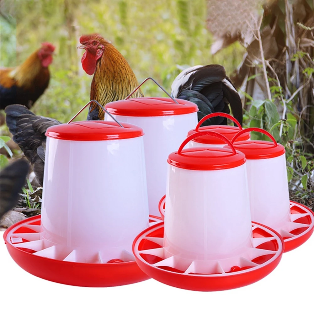 

1.5/3/6/9/12KG Chicken Drinker Plastic Feeder Bucket Rooster Hen Drinking Kettle Feeding Cup Farm Animals Poultry Farming Tool