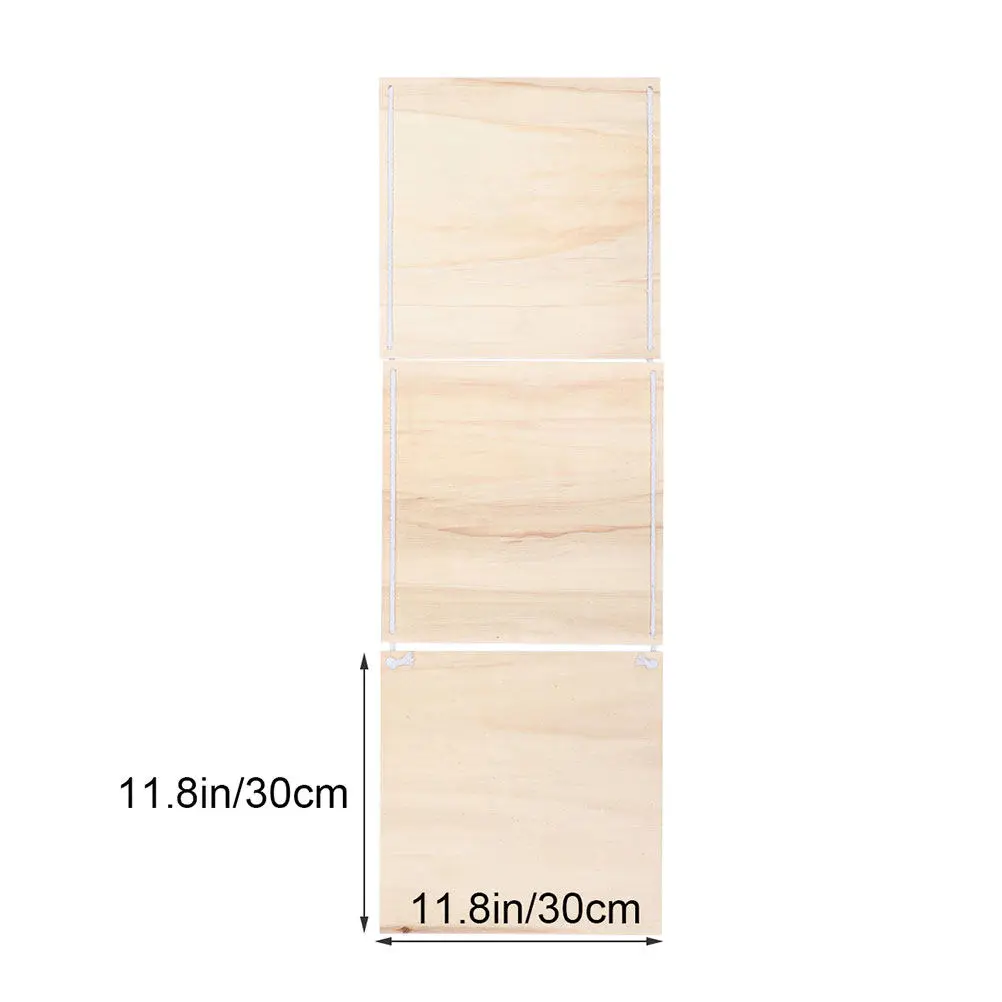 3개의 나무 벽걸이 보드, 단색 무지 매끄러운 표면 DIY 페인팅 공예품, 가정, 상점, 바 벽 장 디스플레이 보드