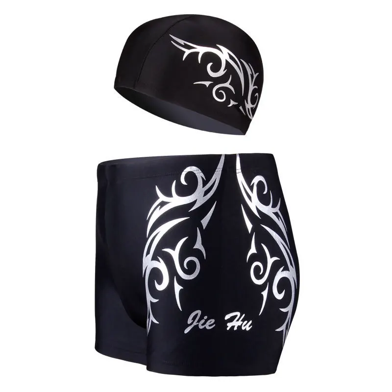 Men's Swimwear Spa Swim Plus Size Adult Swim Cap Fashion Men's Swimming Trunks Underwear and Hat Underpants Boxer Shorts