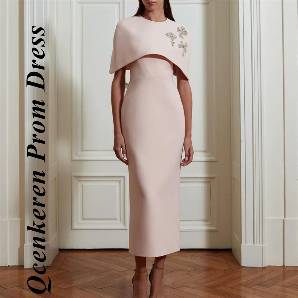 

Qcenkeren O-Neck Formal Dresses Long Sleeve Evening Dresses beautiful Ankle-length Prom dress