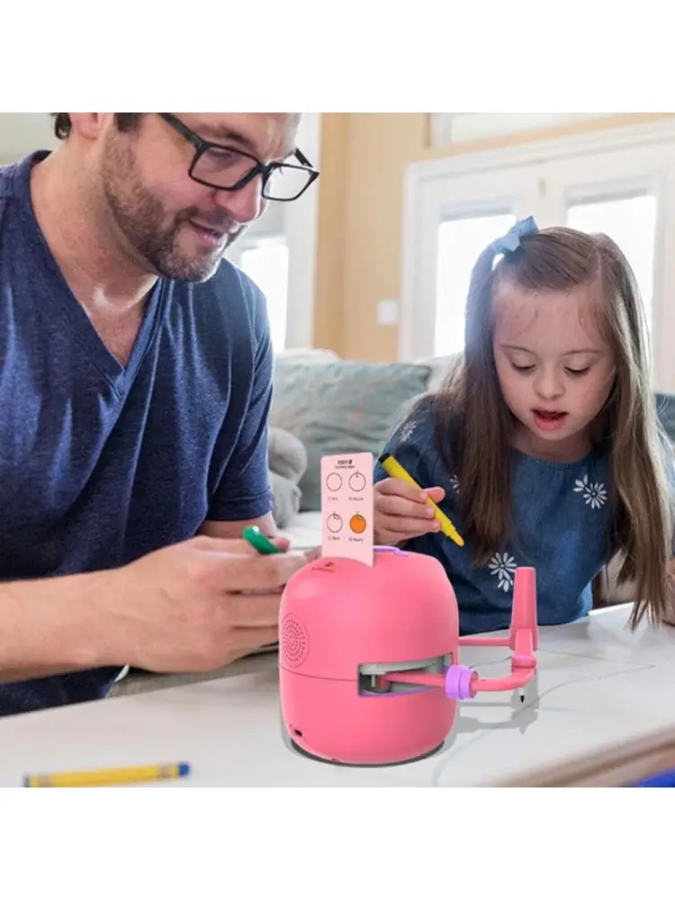 CAIONPLE Malroboter Für Kinder - Interaktives Lernspielzeug Mit 100 Wortkarten