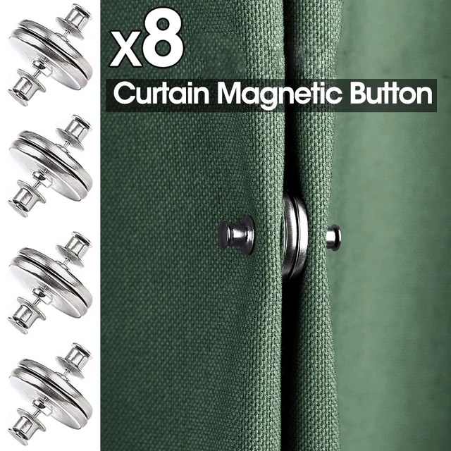 8/1Pairs Magnetic Curtain Buttons Clips Detachable Window Screen Close  Magnet Buckle Nail Free Curtain Clip Home Room Accessorie