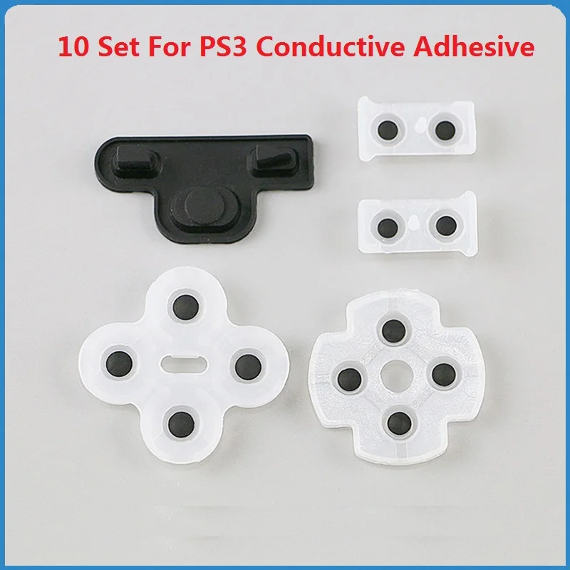 10Set Per Ps3 Maniglia Adesivo Conduttivo Per Sony Ps3 Dualshock Controller Pad Adesivo Trasparente Pulsante In Silicone In Gomma Morbida