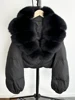 Janveny Real Fur Coat Women Luxury 2024 Winter 90% White Duck Down Jacket Super Big Natural Fox Fur Collar Female Puffer Parkas 2