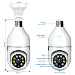 WiFi Bulb Camera E27 Video Surveillance Home Indoor Security Baby Monitor IP Color Night Vision AI Auto Human Tracking