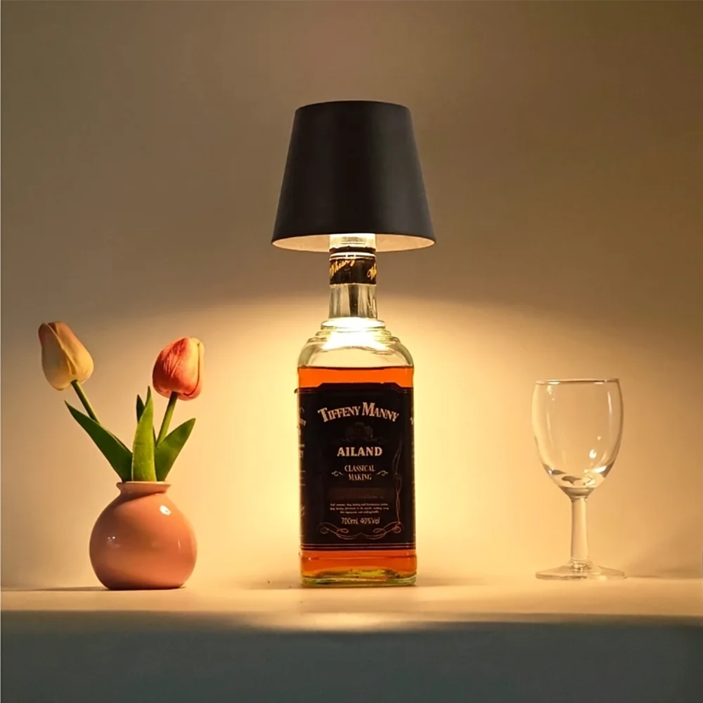 Retro Wine Bottle Ring Light 360 Three Color Ring Light Effect Touch Dimming Indoor and Outdoor Dual Use Decorative Light