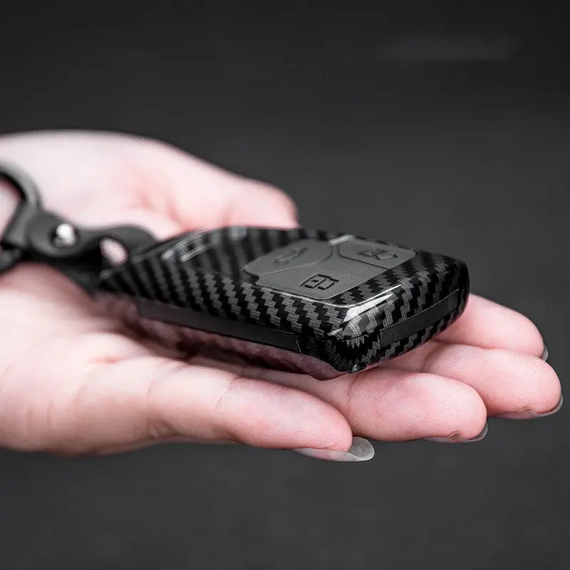 Car Key Case Cover Shell Carbon Fiber For Audi A4 B9 A5 A6 S4 S5 S7 8W Q7 4M Q5 TT Smart Remote Protector Auto Accessories