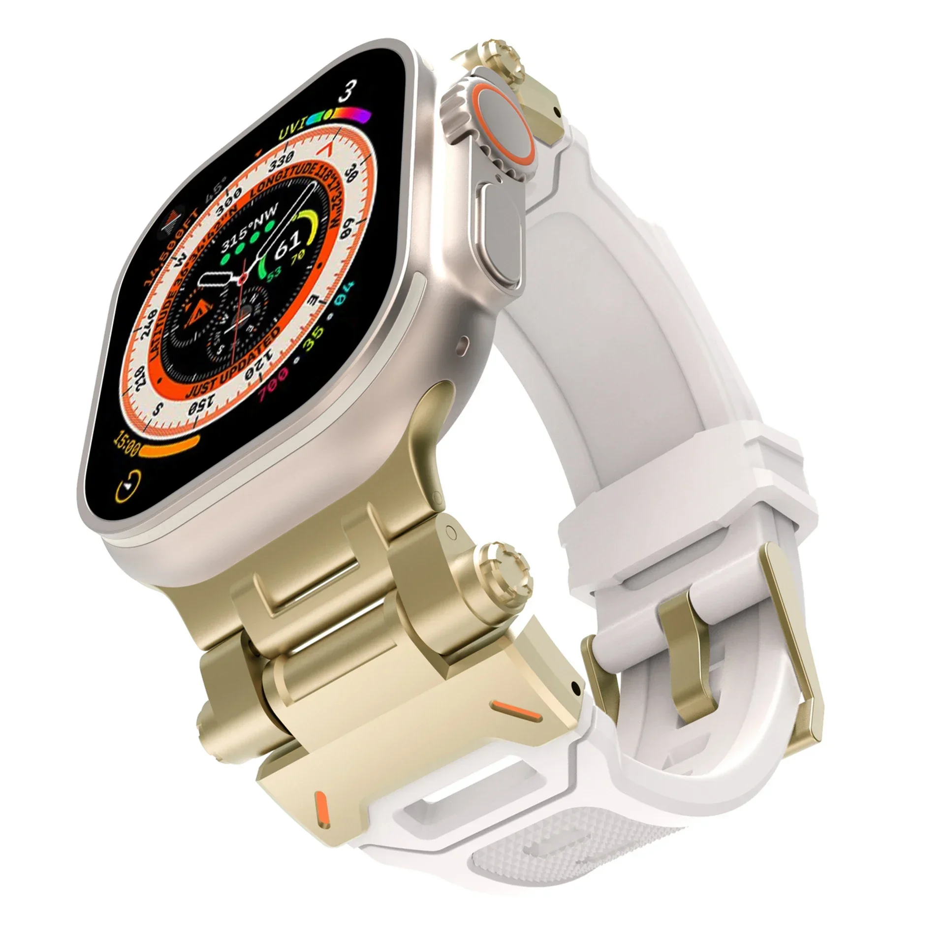 Titanium Color Silicone Sports Watch Band
