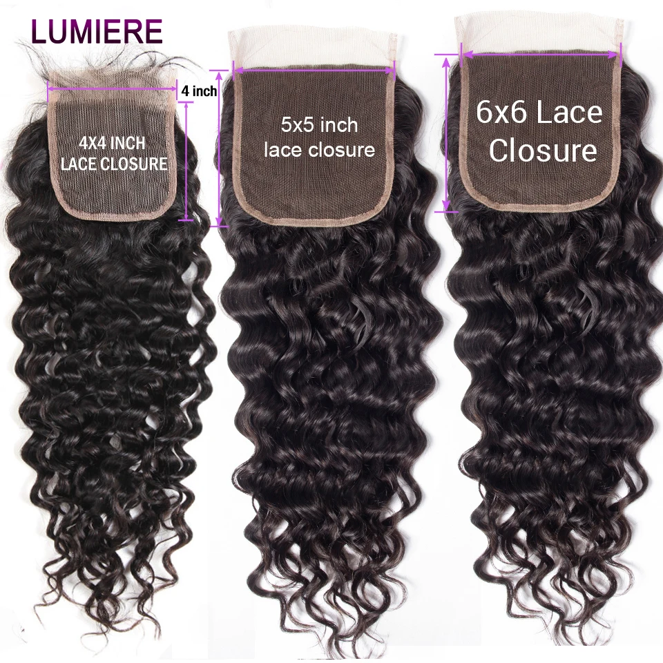 Water Wave HD Transparent Lace Frontal Closure Only Peruvian Raw Virgin Human Hair 13x4 Lace Frontal 5x5 6x6 Lace Closure 8-24”