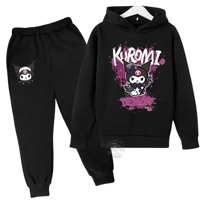 thumbnail image 1 of Conjunto de dos piezas de ropa infantil de Hello Kitty Kuromi, traje deportivo para niños y niñas de 3 a 14 años, traje informal de moda Kawaii para otoño, 1 of 4