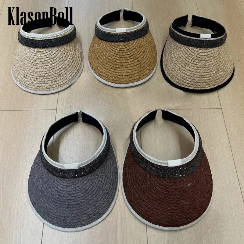 

Новинка 5,30, летняя женская кепка KlasonBell из рафии с цепочкой и бисером