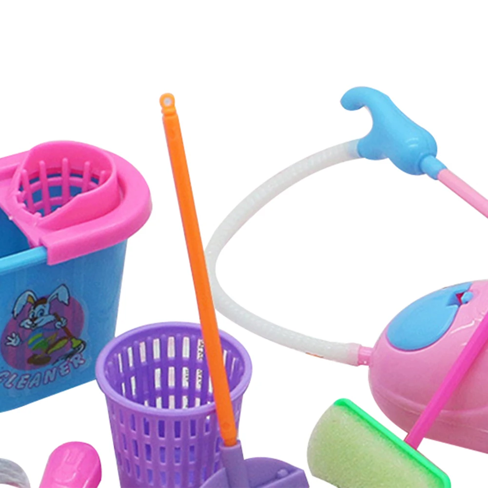 9pcs Housekeeping Tools Educational Toys Kitchen Home Cleaning Tools Home Decoration House Cleaner Toys for Boys Girls