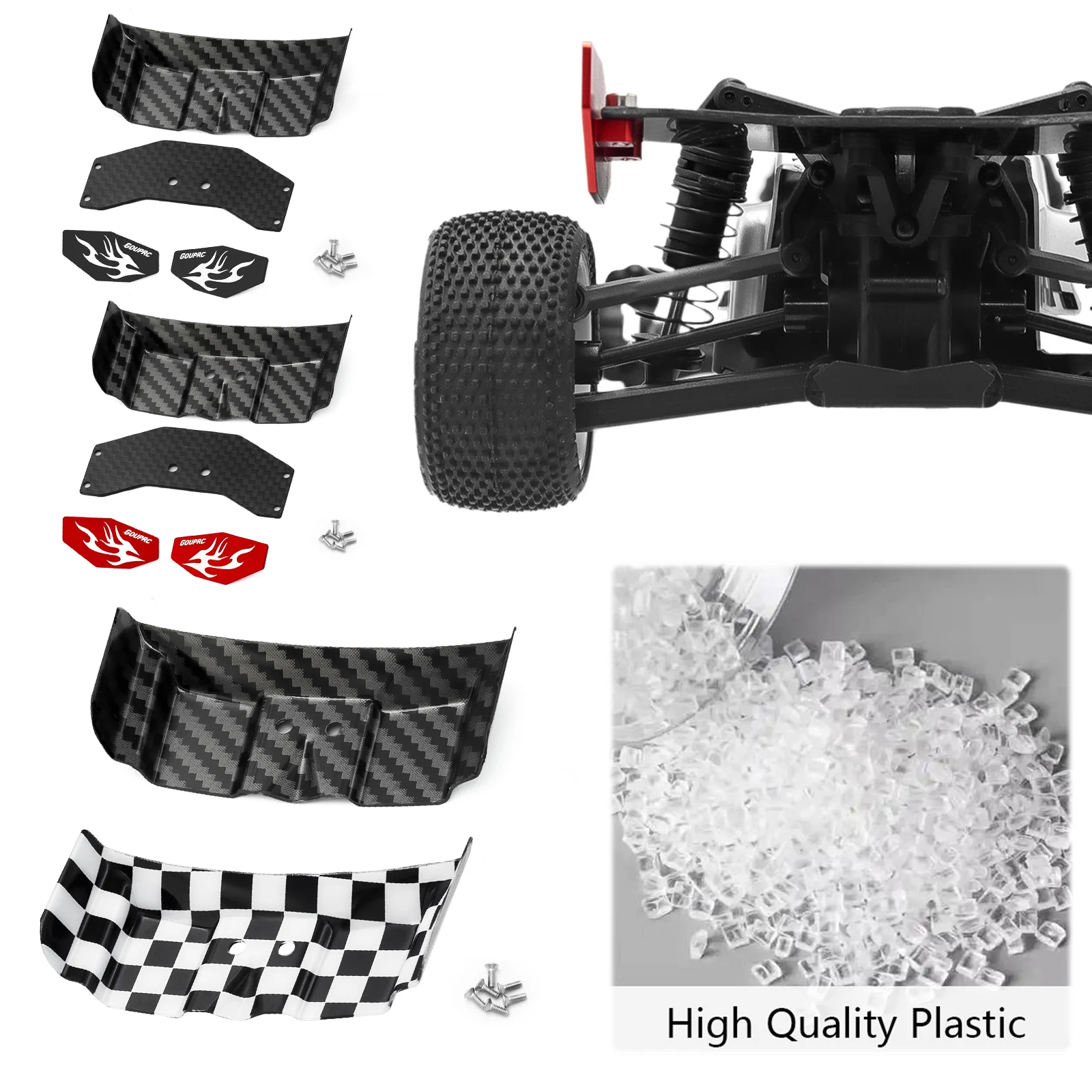 INJORA Support D’aileron Arrière En Alu Pour Losi Micro-B 1/24 – CNC, Anodisé Noir, 1,4 G, Pièce Tuning Durable Et Légère