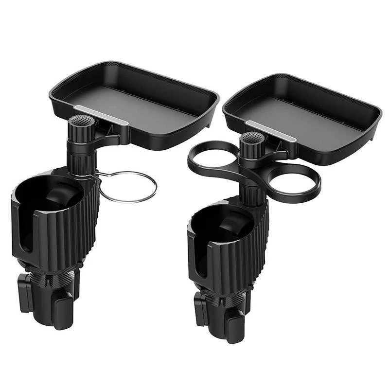 Multifunctional Car Cup Holder Attachable With 360 Degree Tray Swivel