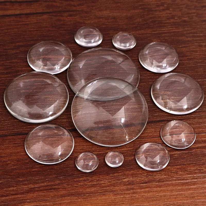 Transparent Round Glass Cabochon for Crafting and Jewelry Design