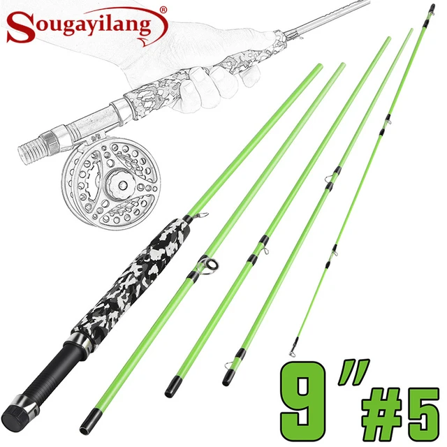 Sougayilang 9#5 Fly Fishing Rod 2.7M 5 Sections Carbon Fiber Fly Fishing  Rod Medium Fast Action Pole for Stream Leisure Fishing - AliExpress