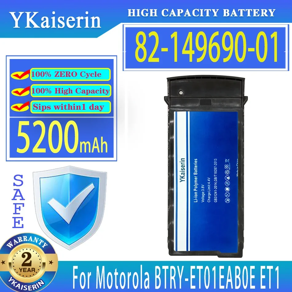 

YKaiserin 5200mAh Replacement Battery 82-149690-01 8214969001 For Motorola Moto ZEBRA BTRY-ET01EAB0E ET1 Volts Digital Batteries