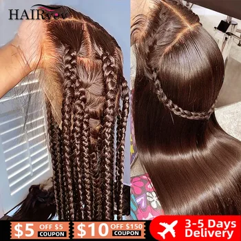 Chocolate Brown Straight Lace Front Wigs Human Hair 13x6 Hd Lace Frontal Wig Brazilian Preplucked 13x4 Dark Brown Full Lace Wigs 1