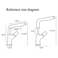 Chrome Basin Faucet Pull Out  Nozzle Adjustable Faucet Kitchen Mixer Crane Hot and Cold Taps 5