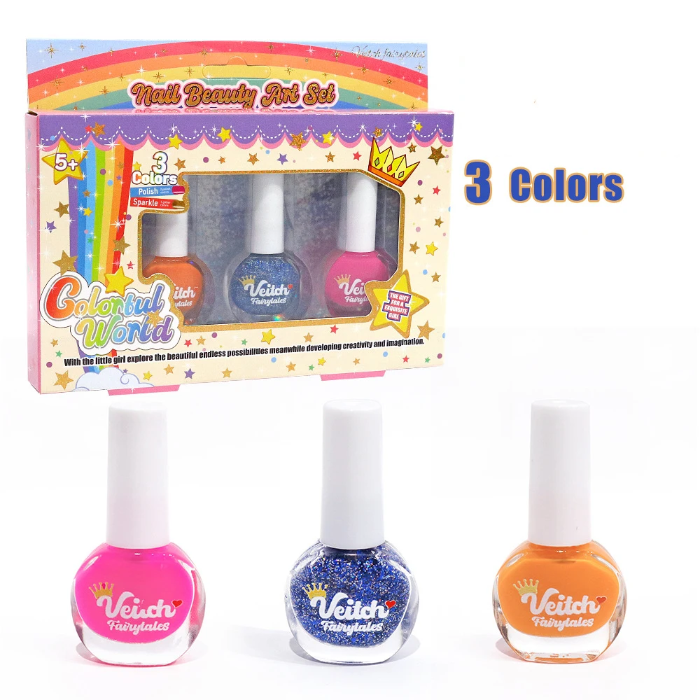 Vibrant Kids Nail Polish Set - Non-Toxic, Water-Based, Quick-Dry, Peel-Off DIY Nail Art Kit - Perfect Holiday Gift
