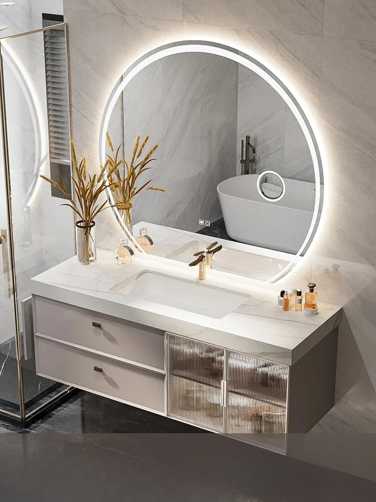 *New Intelligent Bathroom Cabinets, Rock Slabs, Ceramic Basins, Combined Creative Washbasins, Toilet Wall Cabinets
