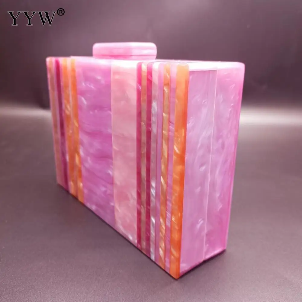 Luxury Design Handbag Brand Acrylic Evening Bag Women Chic Clutch Purse Party Patchwork Crossbody Multicolor Glitter Mini Wallet