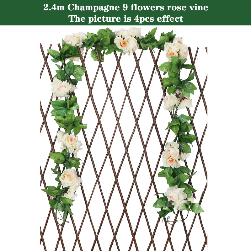 Silk Artificial Rose Vine Hanging Garland for Elegant Wall and Home Decoration