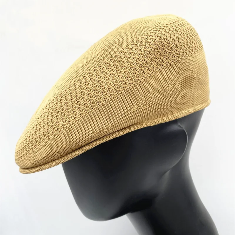 

New Soft Winter Handmade Wool Knitting Berets Ladies Solid Flat Cap Female French Artist Beanie Beret Hats Stars Painter Hat