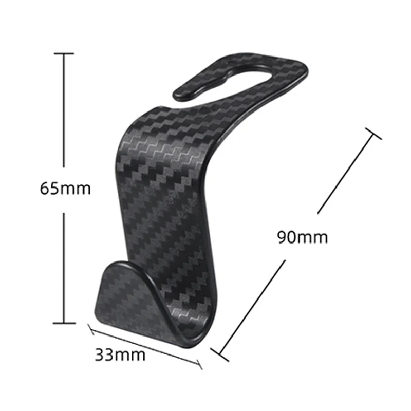 4-Piece Carbon Fiber Headrest Hook Set - Car Back Seat Organizer for Handbags & Coats, Lightweight Auto Interior Accessories