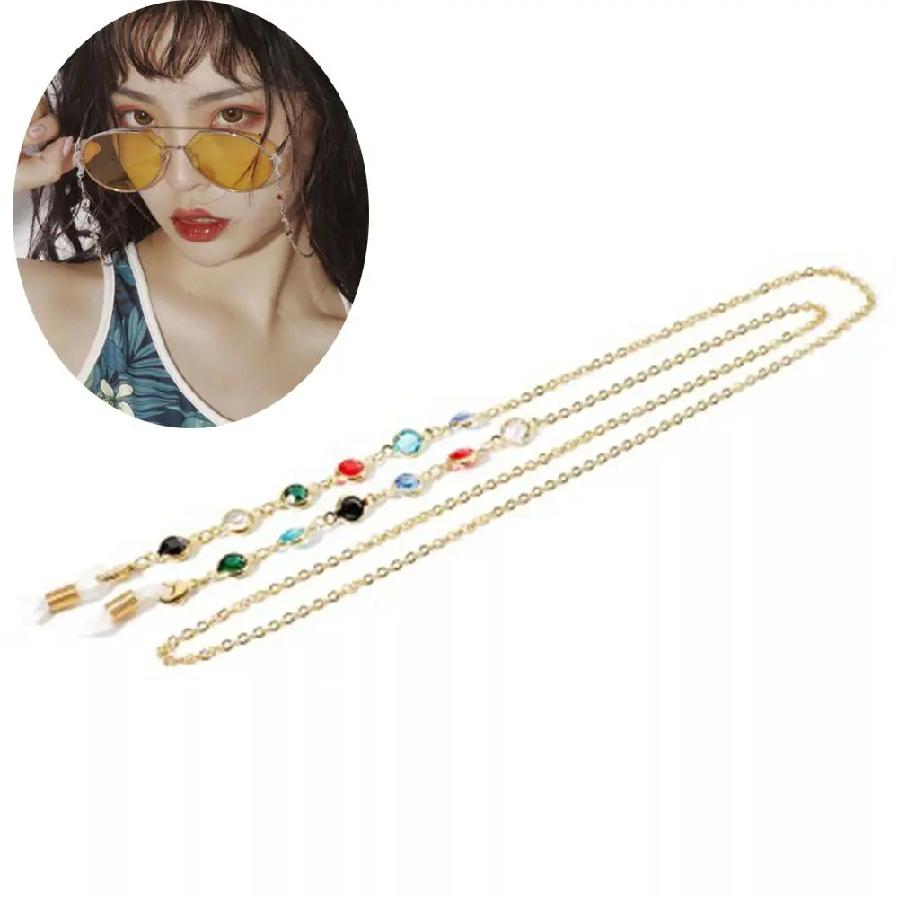 

Metal Band Eyeglass Strap Beads Chains Rhinestone Eyeglasses Holder Sunglasses Rope Glasses Cord Crystal Beaded