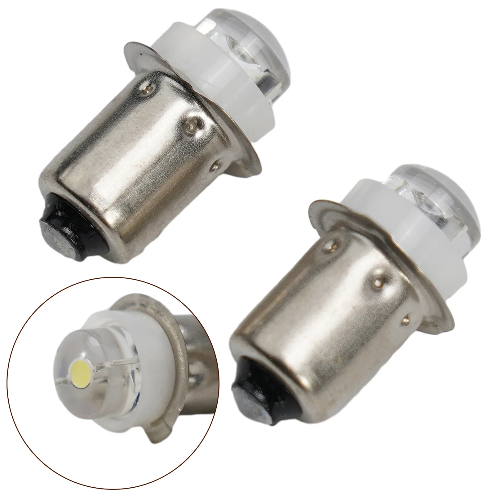 2pc 3/4.5/6V 0.5W 6000K White LED P13.5S Replacement Bulb Torch For Flashlight Torch Torches Work Light Camping Emerg Ency Light